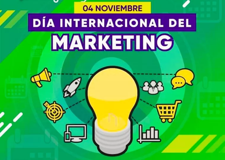 Cartel promocional sobre el Día Internacional del Marketing 