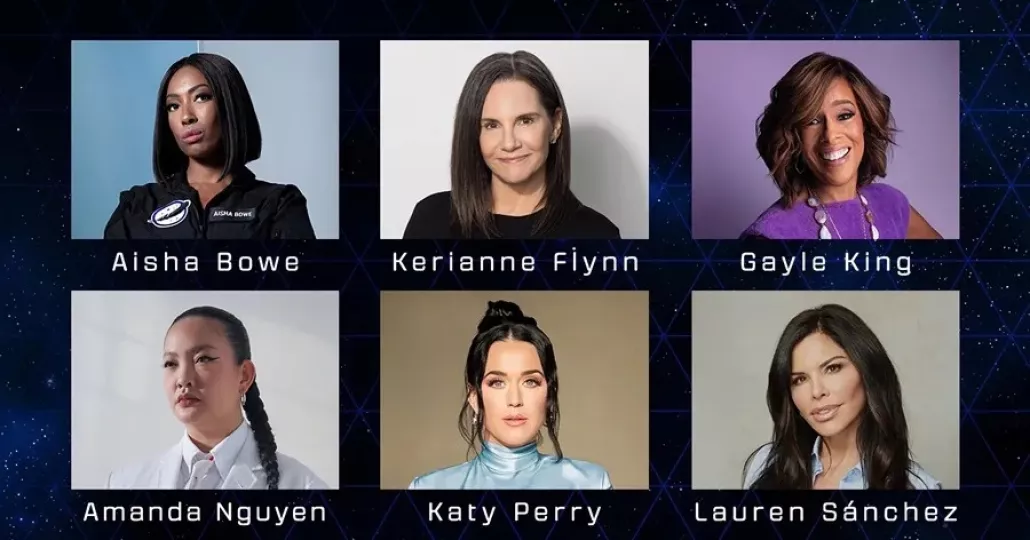Katy Perry forma parte de la primera misión al espacio solo de mujeres de Blue Origin
