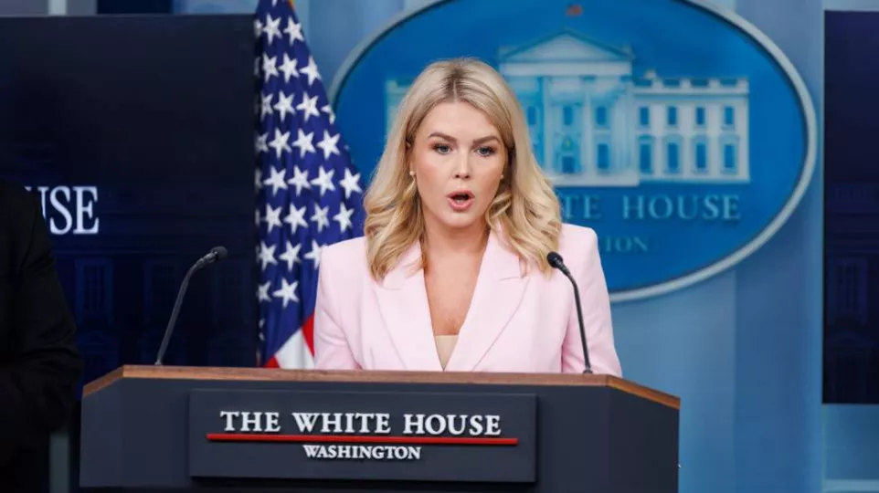 Karoline Leavitt, portavoz de la Casa Blanca, en declaraciones el pasado lunes 28 de abril.