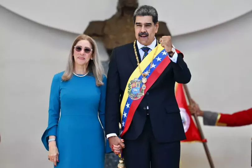 Cilia Flores y Nicolás Maduro. Foto: Juan Barreto/AFP