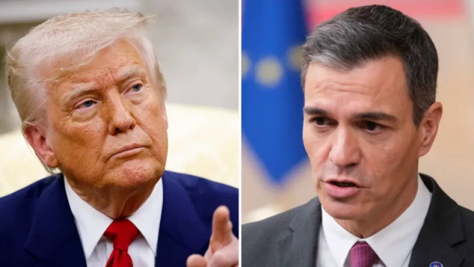 Los presidentes Donald Trump (Estados Unidos) y Pedro Sánchez (España).