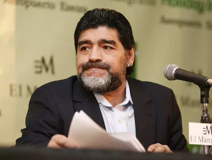 La leyenda argentina del fútbol Diego Armando Maradona.