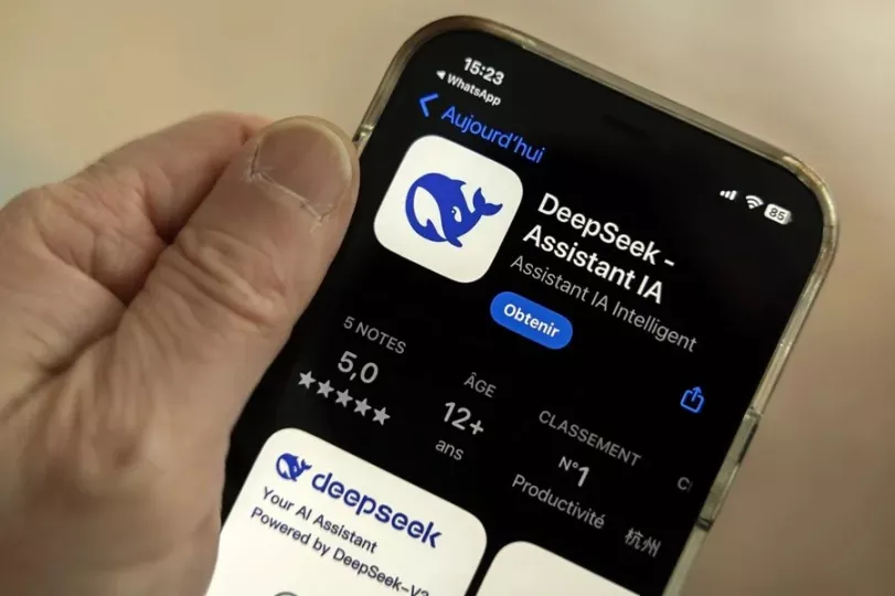 Imagen del logo de DeepSeek en una pantalla de ordenador.