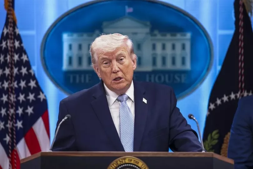 Donald Trump durante una comparecencia ante los medios de comunicación.