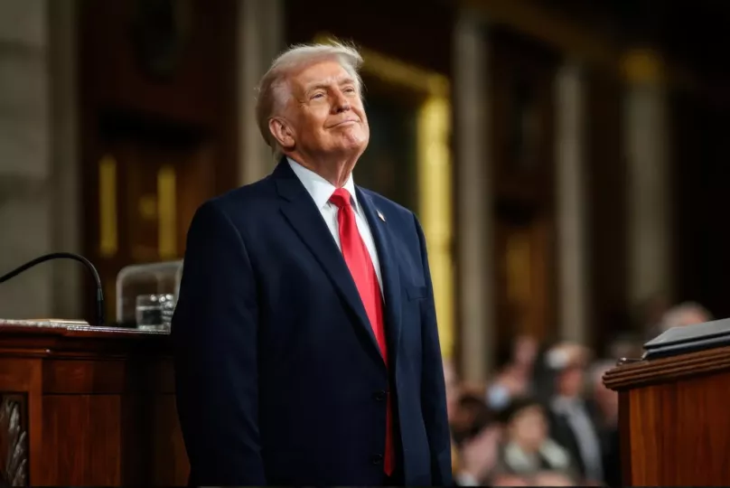 Donald Trump durante un discurso.