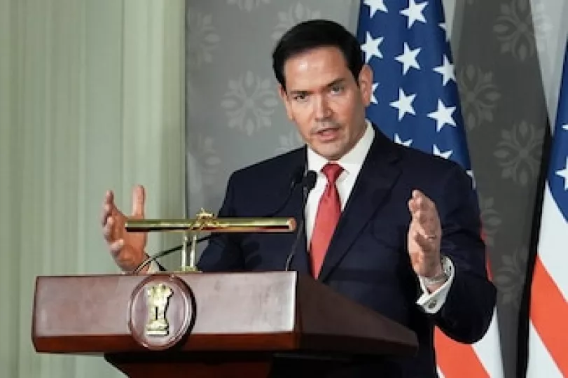 El secretario de Estado estadounidense, Marco Rubio, durante una intervención pública.