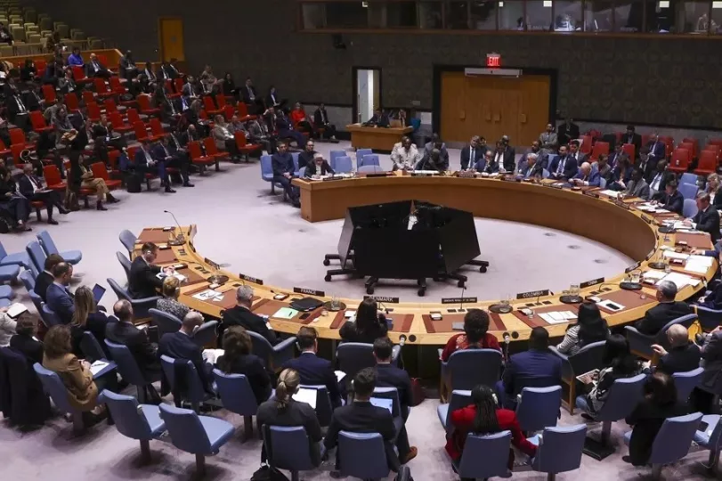 Sede del Consejo de Seguridad de la ONU durante una sesión oficial.