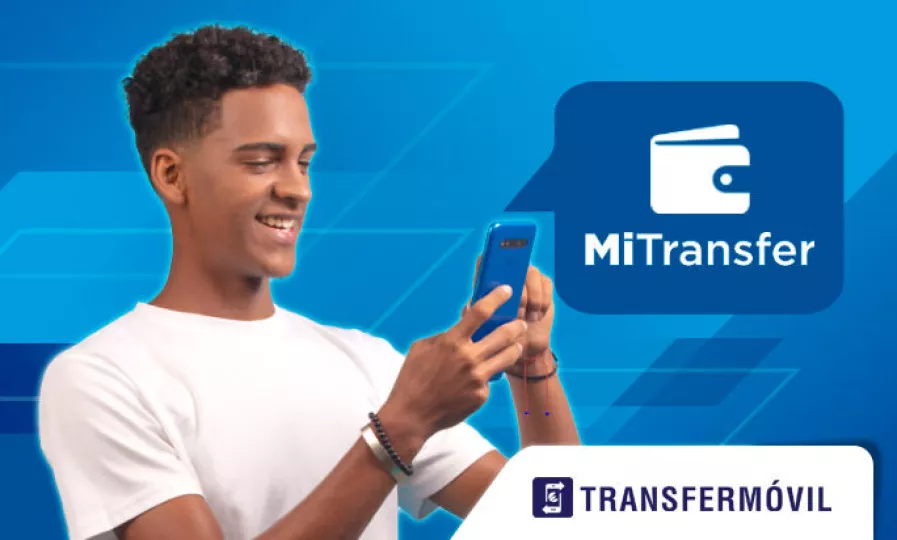 Interfaz de la plataforma MiTransfer en un dispositivo móvil.