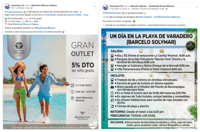Imagen de promoción turística con ofertas para cubanos.