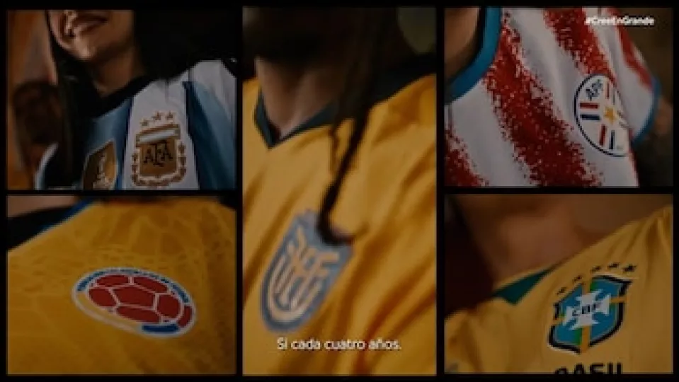 Imagen promocional de la campaña Cree en Grande de la CONMEBOL para el Mundial 2026.