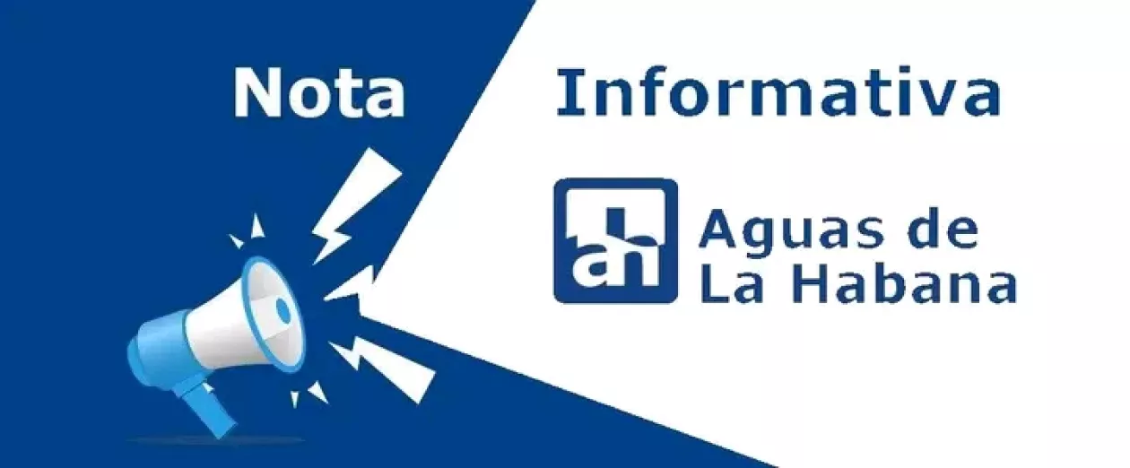 Cartel informativo de la empresa Aguas de La Habana sobre la reprogramación del servicio.