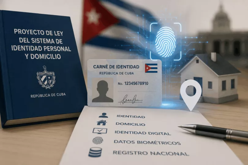 Representación visual del Sistema de Identidad Personal y Domicilio con elementos digitales.