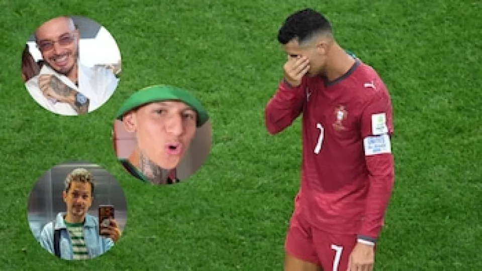 Cristiano Ronaldo en una intervención durante un partido de fútbol.