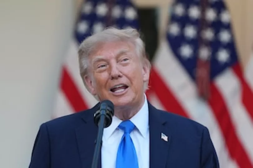 Fotografía de Donald Trump durante una intervención pública.