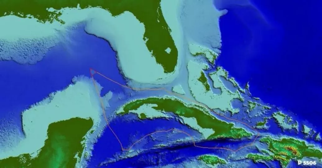 Mapa ilustrativo que muestra la zona del Polígono Oriental en el Golfo de México donde se extendió la plataforma continental cubana.