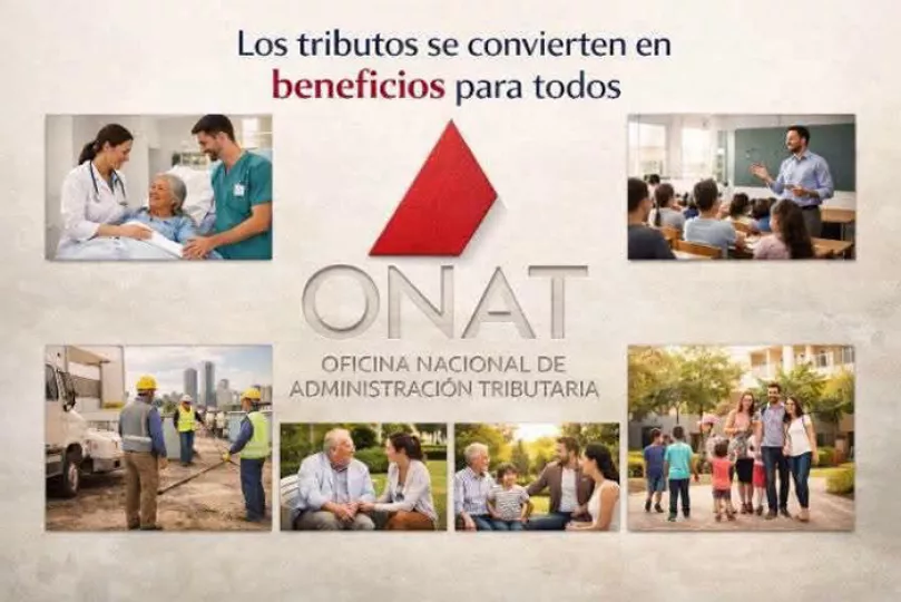 Logotipo y elementos gráficos relacionados con la Oficina Nacional de Administración Tributaria (ONAT).