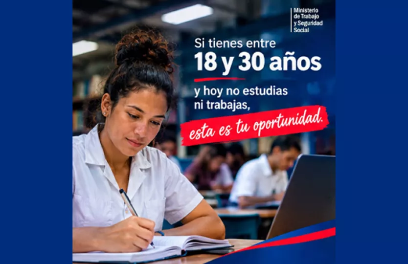 Logotipo y diseño institucional relacionado con el programa de inserción laboral para jóvenes del MTSS.