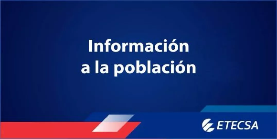 Infografía institucional de ETECSA sobre la afectación y restablecimiento de sus servicios digitales.