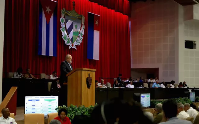 Manuel Marrero Cruz, primer ministro cubano, en comparecencia durante el Quinto Periodo Ordinario de Sesiones de la Asamblea Nacional del Poder Popular, en su X Legislatura.