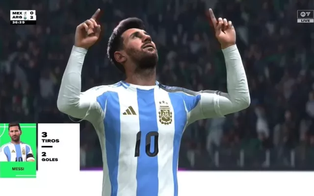 Foto del jugador Lionel Messi extraída del videojuego.